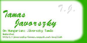 tamas javorszky business card