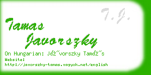 tamas javorszky business card